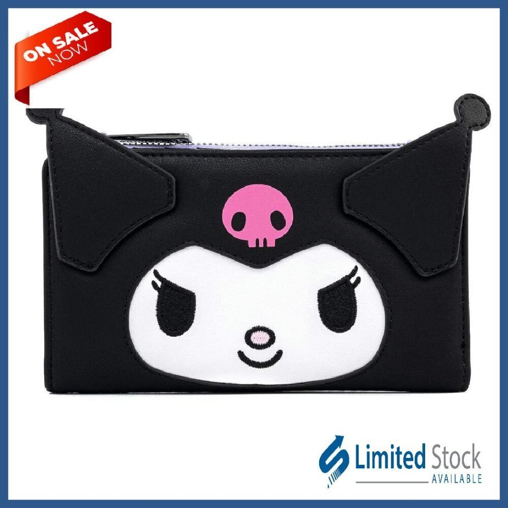 Vegan Leather Bifold Wallet with Zipper Pocket and Moving Tail